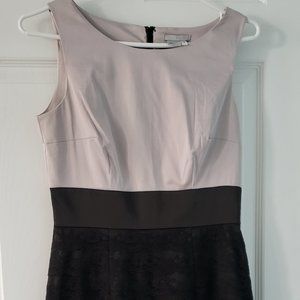 H&M sleeveless silver/black lace formal dress, EUC